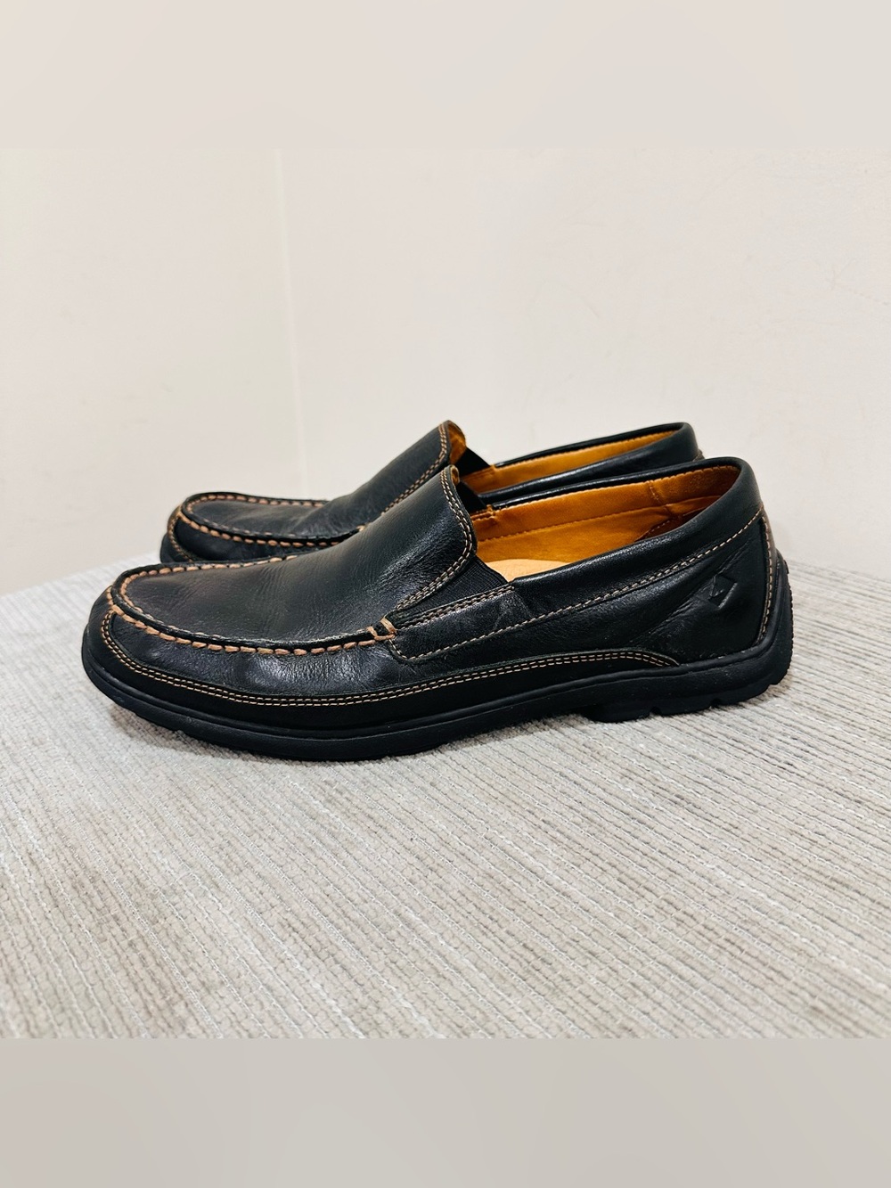 Sperry Top-Sider Gold Cup Twin Gore Loafers Black Leather Men's Size 10.5 M